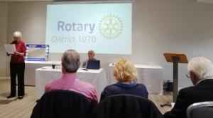 Moira Penney addresses her last District Council as District Governor